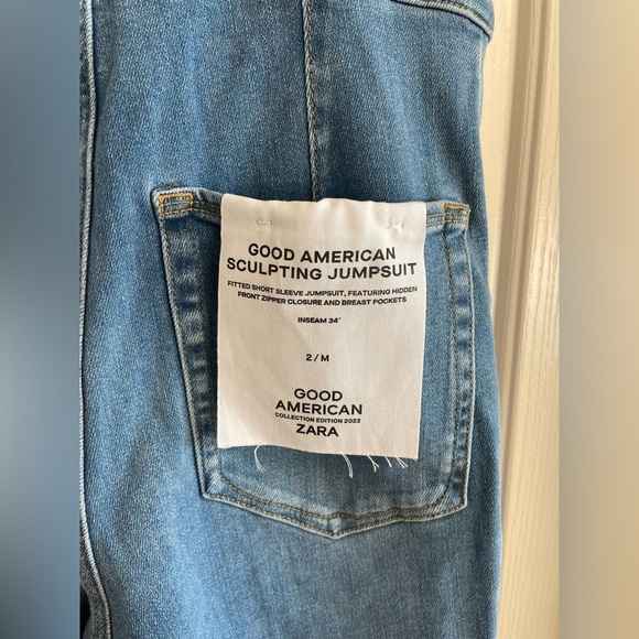 Good American Zara Sculpting Denim Stretch Jumpusit size 2/M NWT - Picture 6 of 8